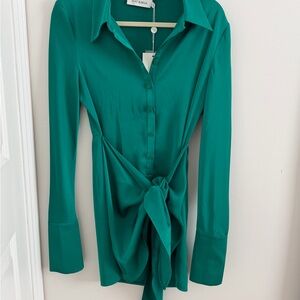 Rat & Boa Women's Green Tie-Front dress